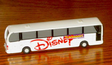 Disney Transport White Diecast Bus Child's Toy 3.75" Very Nice Condition 