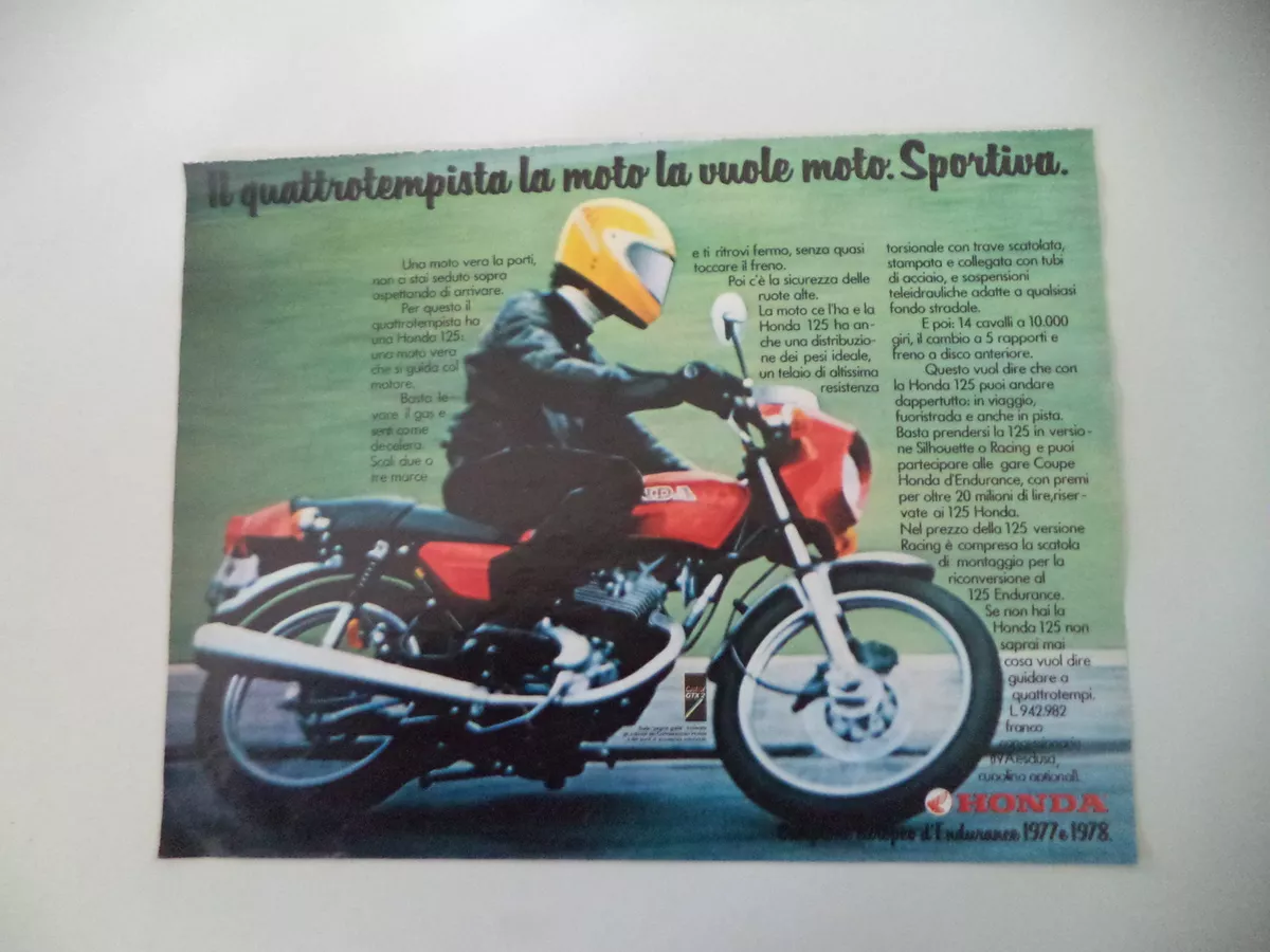 advertising Pubblicit 1979 MOTO HONDA CB 125 CAMPIONE D ENDURANCE