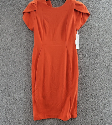 Calvin Klein Tulip-Sleeve Sheath Dress Womens 6 Spicy Orange Calvin Klein Tulip-Sleeve Sheath Dress Womens 6 Spicy Orange
