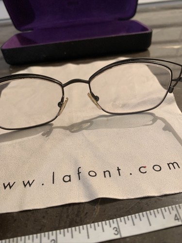 Jean Lafont Gafas Mujer Trianon 282 50 16 136 Ojo de Gato Púrpura Lados Auténticos - Imagen 10 de 11
