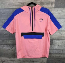 The North Face Extreme Wind Shirt Hooded Womens Size S Miami Pink Run Windwall