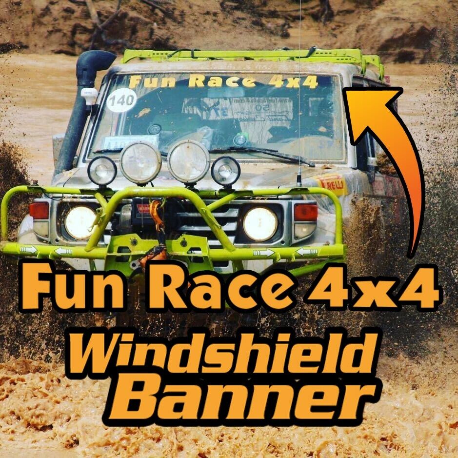 FUN RACE 4X4 Windshield BANNER Parabrisas Sticker Decal FUN RACE 4X4 VENEZUELA