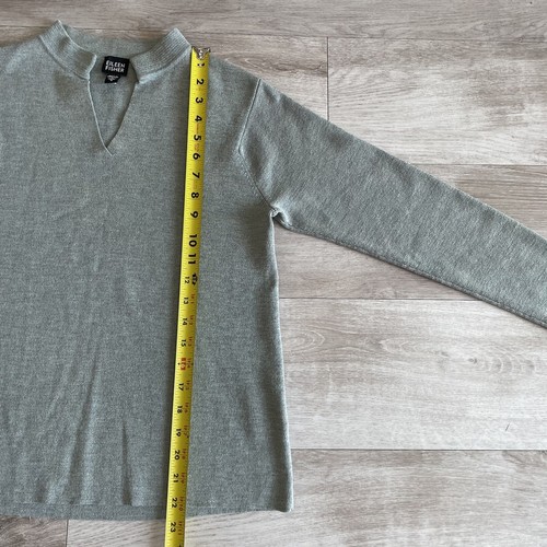 Eileen Fisher Italian Yarn Wool V Neck Mock Neck Pullover Sweater Size Small - Picture 8 of 9