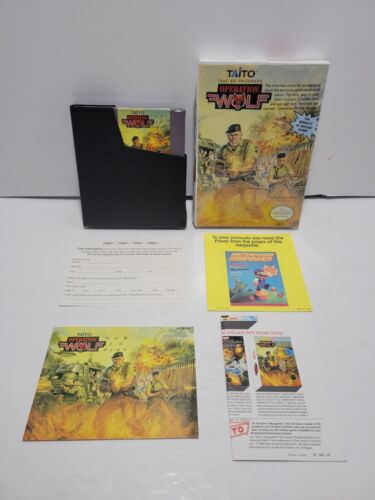 Operation Wolf con póster Nintendo NES completo en caja en caja original - Imagen 1 de 12