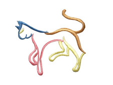 4241 Multiple Color Hollow Kitten Cat Embroidery Iron On Applique Patch