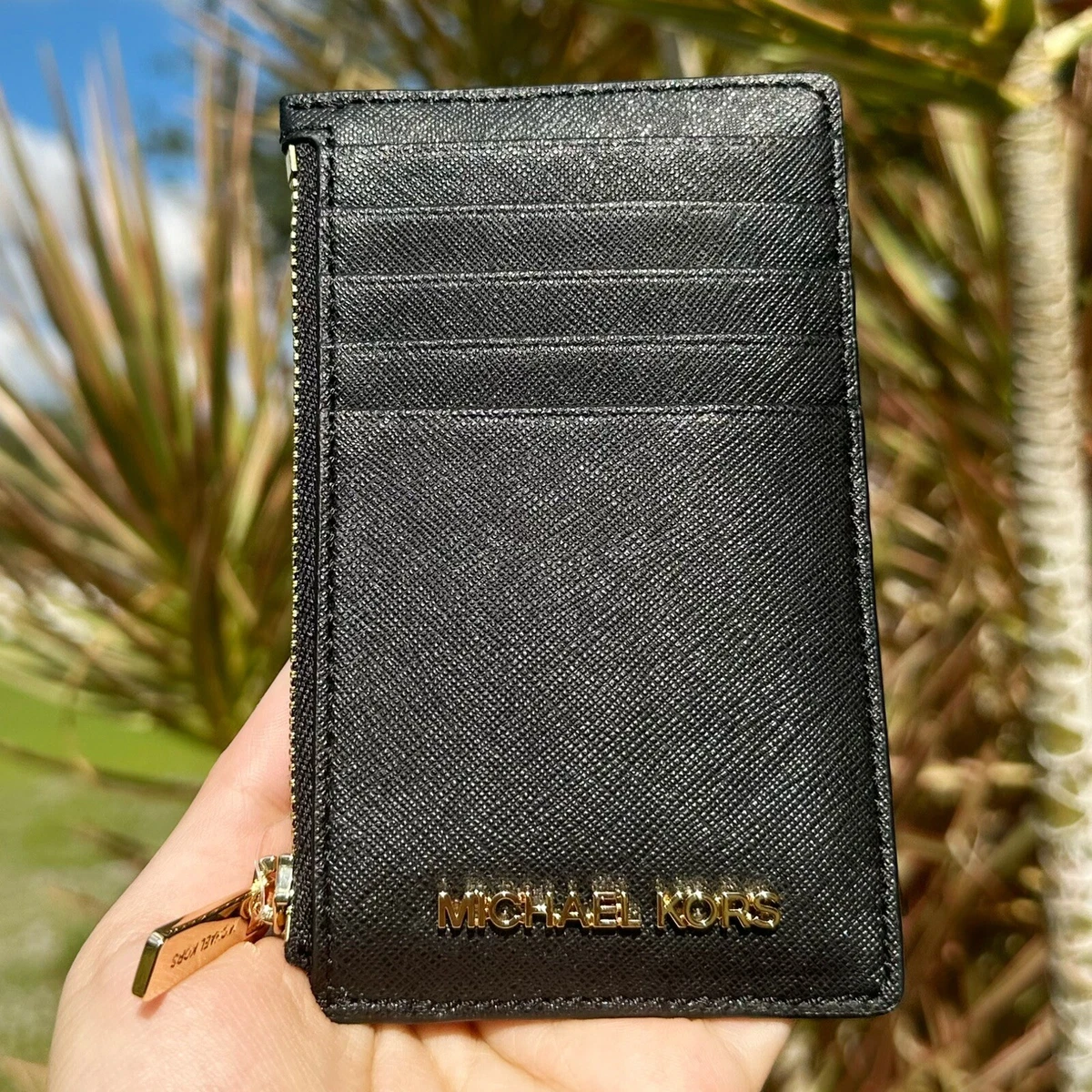 Michael Kors Jet Set Travel Medium Top Zip Card Case Wallet Coin