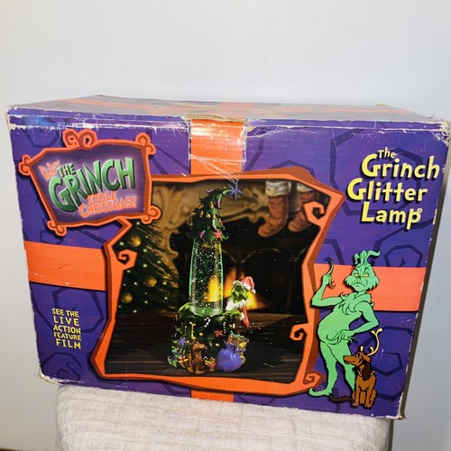 Dr. Seuss How The Grinch Stole Christmas Lava Lamp Glitter Light W/Box RARE - Picture 2 of 15