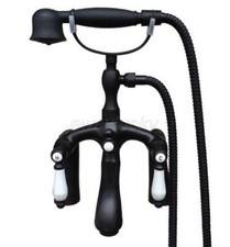 Oil Rubbed Bronze Deck Mount Clawfoot Bathtub Faucet W/ Hand Shower Mixer Tap