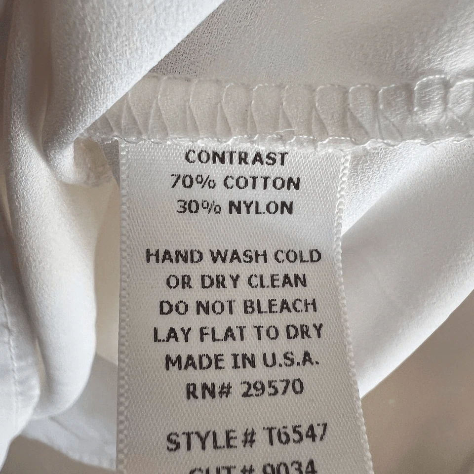 Blusa blanca detallada de encaje manga 3/4 Anthropologie Everly para mujer talla pequeña Foto 4 de 4