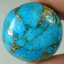Natural Sky Blue Copper Turquoise Round Cabochon Gemstones 11.45Cts 16x 16x 06mm