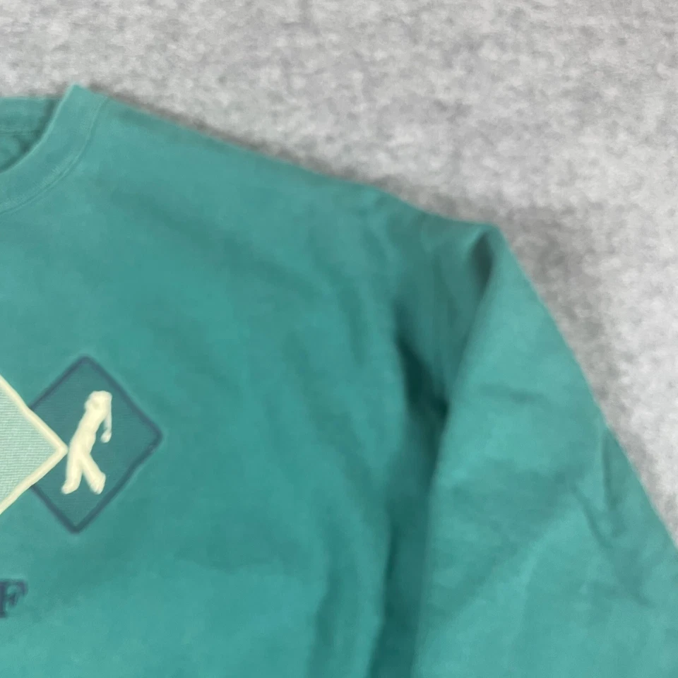 Moletom Cross Creek masculino vintage extra grande verde golfe bordado gola redonda anos 90 - Imagem 4 de 4