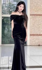 Gorgeous Women Off Shoulder Bodycon Fishtail Gown Evening Party Lady Dress sz_