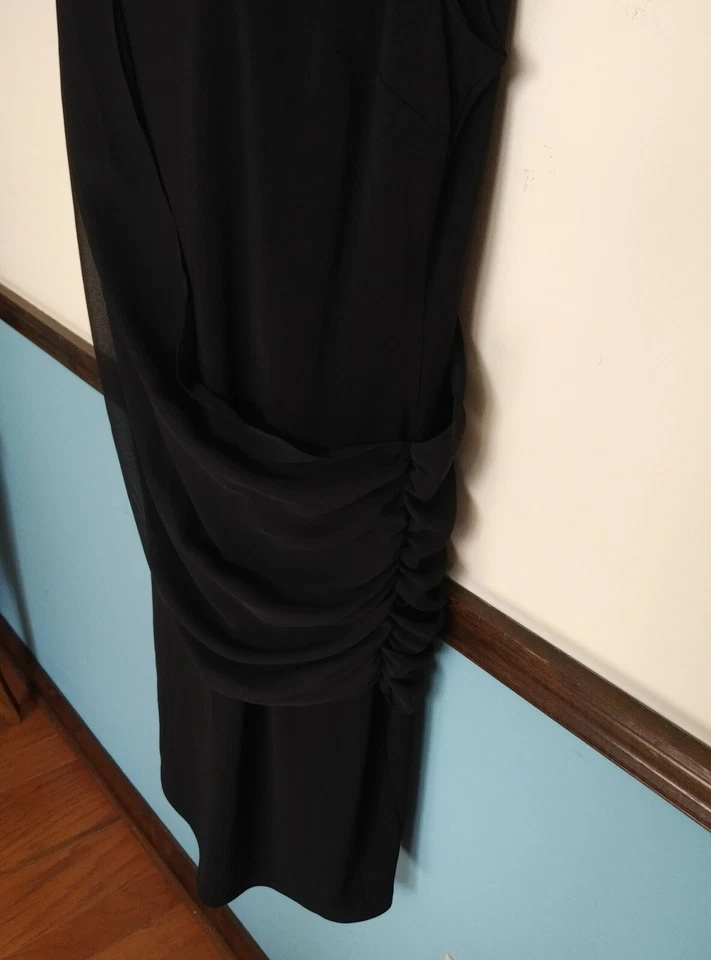 全新带标签 128 美元 Lane Bryant 女式 20 码黑色派对鸡尾酒礼服人造皮革 — 第 3/4 张图片