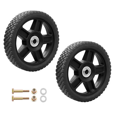 2X 7'' Push Lawn Mower Wheels For Garden Trucks Carts Generator Hand Trucks Lawn