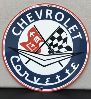 Chevy Corvette Racing Service Metal Garage Sign Reproduction