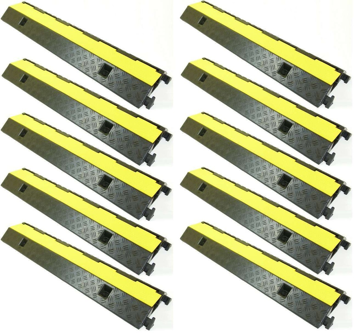 10 x 1 Kanal Gummi Kabelbrücke Schlauchbrücke PKW LKW Überfahrschutz Kabel Rampe
