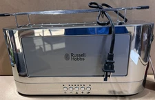 Russell Hobbs Glass Series Long Slot Toaster, Silver & Stainless Steel - 2-Slice