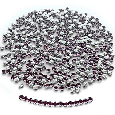 Vintage Swarovski Rose Montees in 10ss, 12ss, Light Amethyst purp. Silver Plated