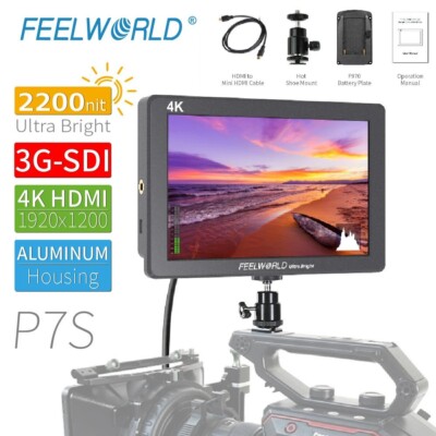 Feelworld P7S 7'' DSLR Camera Field Monitor 3G-SDI 4K HDMI Full HD 1920X1200