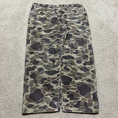 パンツ 1980's carhartt / duck hunter camo pants Vtg 80s Carhartt Duck Canvas Pants Mens 38x33 Frog Camo