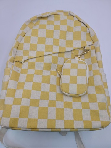 Wild Fable yellow checkered backpack 