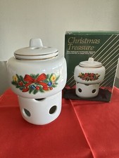 Vintage Christmas Potpourri Warmer 24 Karat Hand Painted Fine Porcelain NEW