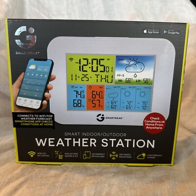 Smart Gear Indoor / Outdoor Weather Station STG-6691-KB wireless wifi wi-fi NEW