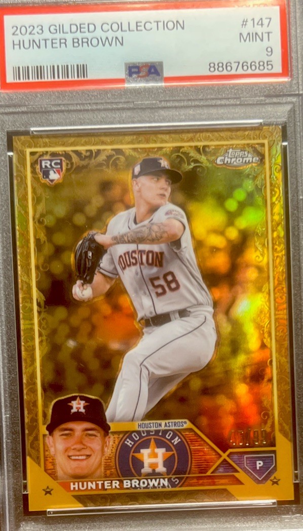 Hunter Brown 2023 Topps Gilded Collection #147 /99 RC Houston Astros Rookie PSA9