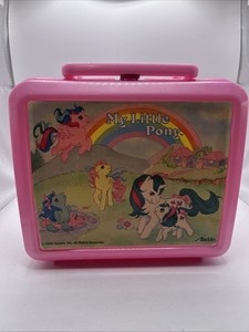 1986 Hasbro Aladdin My Little Pony Blue Lunch Box No Thermos Vintage
