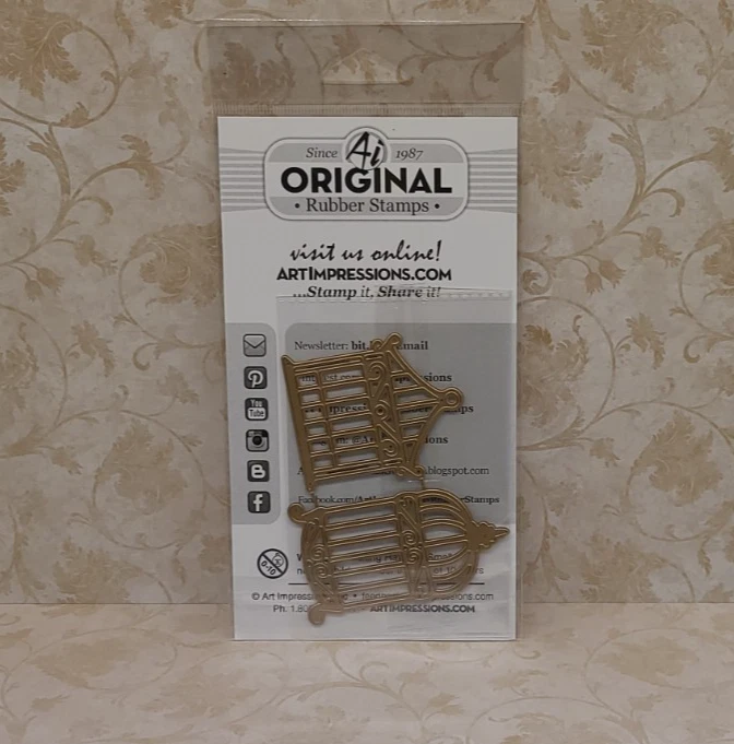 Estampillas de goma Art Impressions, juego de troqueles para jaula de pájaros #5367 WC, incluye 2 troqueles Foto 2 de 3