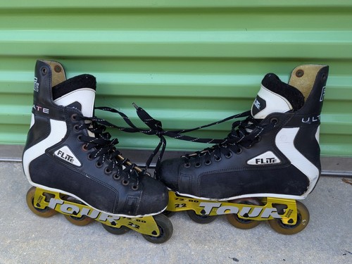 FLITE ULTIMATE ROLLER BLADES INLINE HOCKEY SKATES,MEN'S SIZE 10.5 - Picture 2 of 8