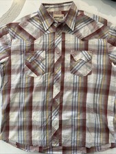 Vintage Wrangler Rustler Pearl Snap XL Shirt Sawtooth Pocket Western Cowboy