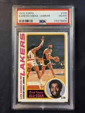 1978 Topps #110 Kareem Abdul-Jabbar Los Angeles Lakers PSA 4 VG-EX