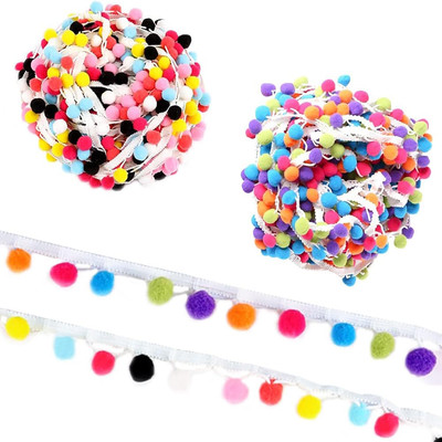 Pomponborte 12M Pomponborte zum Nähen Bommelborte Pompon Borte Pom Pom Trim Rege