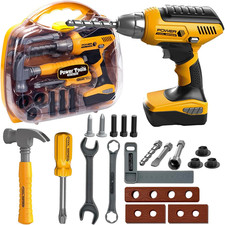 Pretend Play Kids Construction Kits, Kids Tool Set with Electronic Toy Drill  T