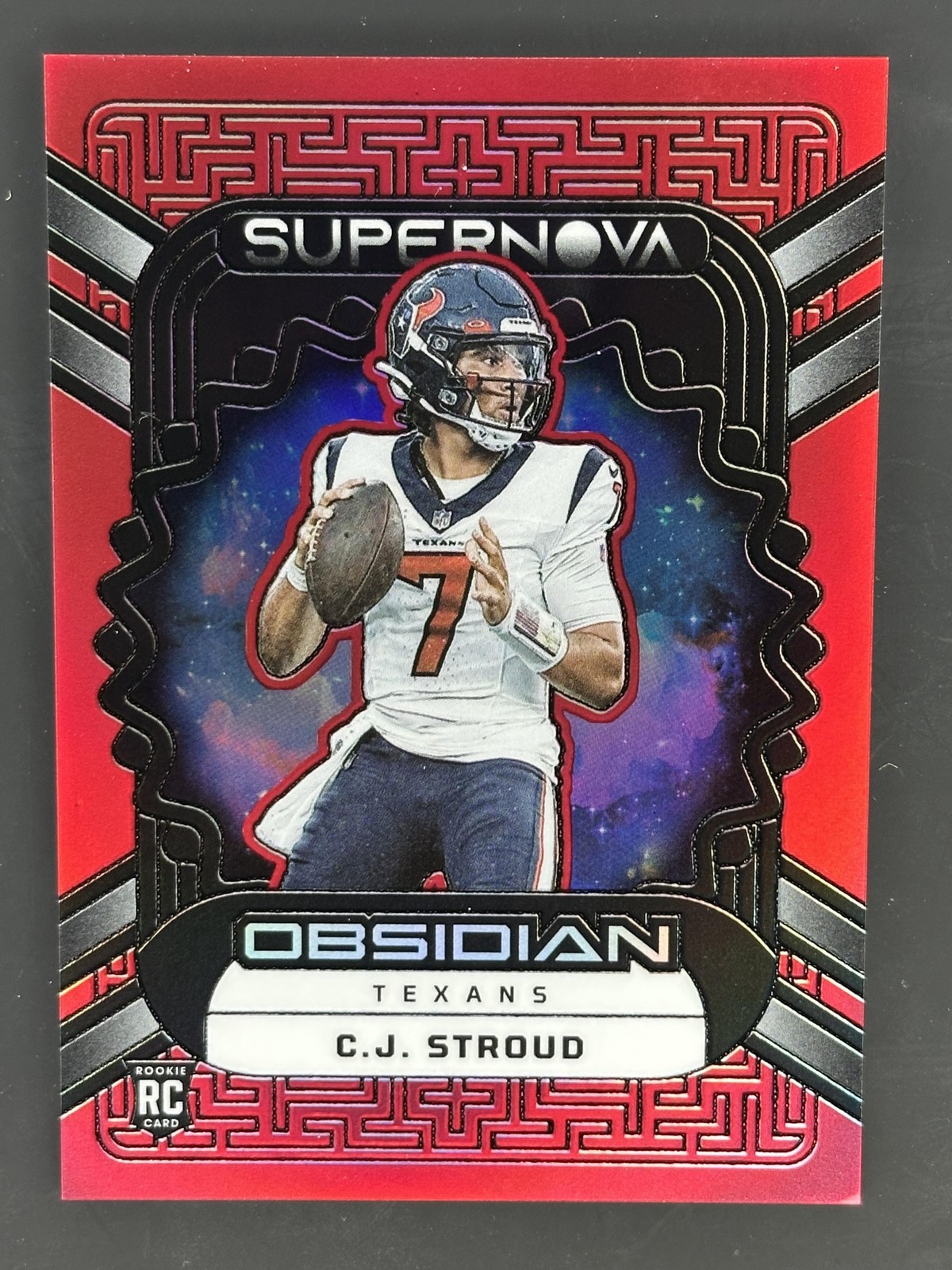 2023 Panini Obsidian #3 C.J. Stroud Supernova Asia Electric Etch Red Flood