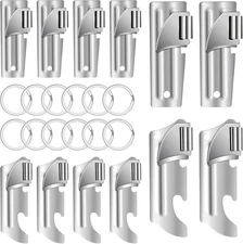 12 Pieces Military Style Can Openers with Key Rings, P-51 and P-57 Military Can