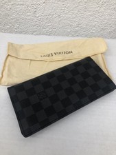 Louis Vuitton Long Wallet BB140 Damier Graphite Portefeuille Brazza Dustbag
