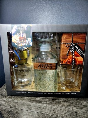 St. Mitchell Whisky Serving Gift Set Whiskey 5 Piece Glass Decanter Set Glasses