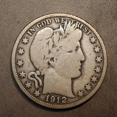 1912 **P** BARBER SILVER HALF DOLLAR ***NICE COIN!***  FREE SHIPPING! C1963
