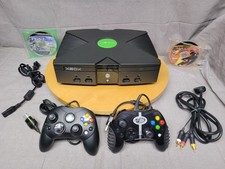 Microsoft Original Xbox Console W/2 Controllers & Halo 1 & 2 Games Tested
