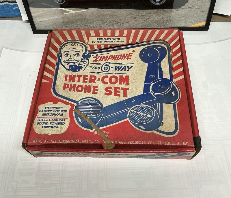 Zimphone model 600 6-way Inter-com Phone Set 1953 With BOX For Parts Or Repair