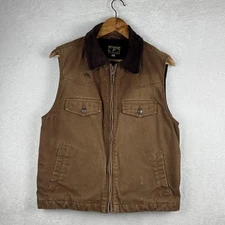 Wyoming Traders Vest Mens Medium Brown Canvas Corduroy Collar Concealed Carry