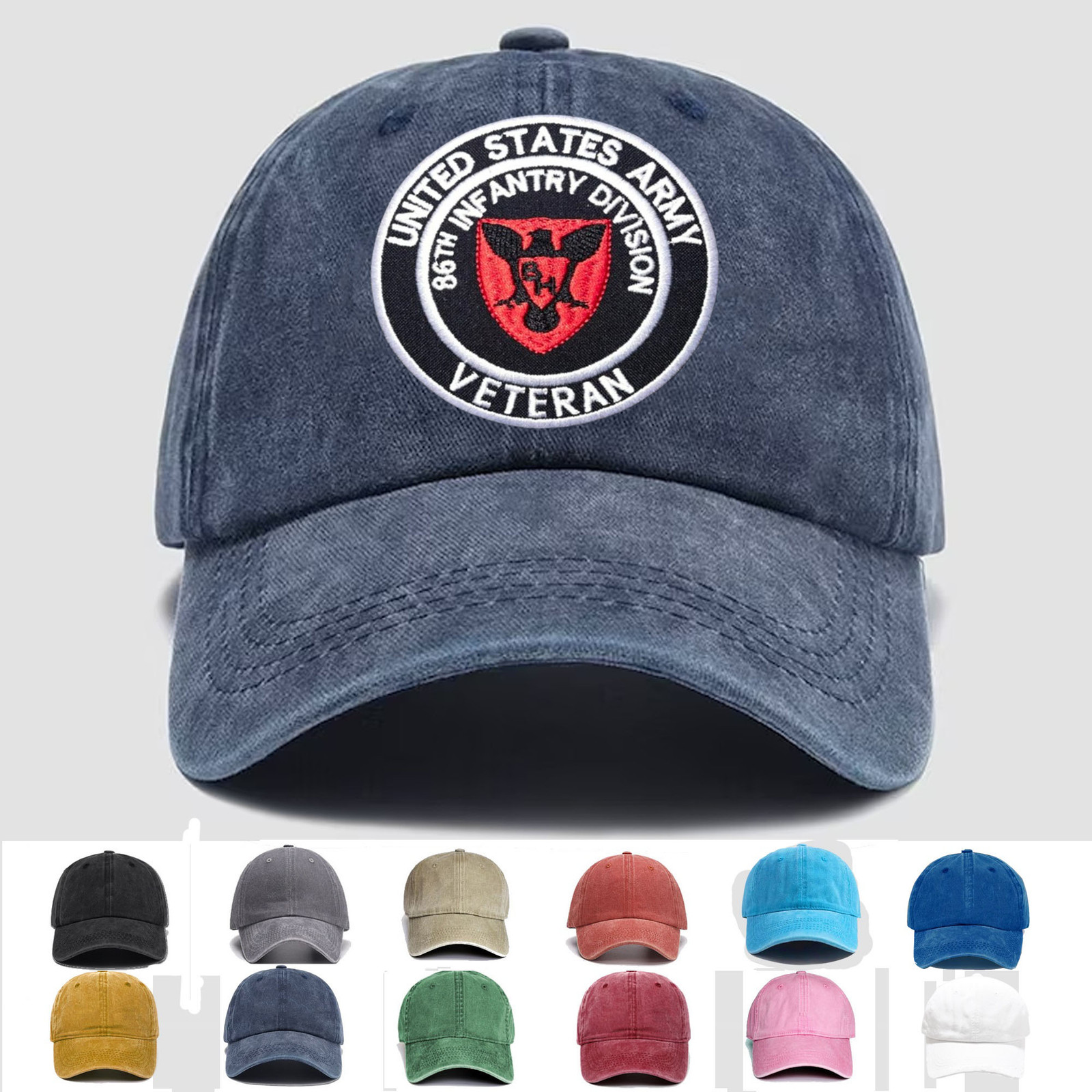 Custom Embroidered Hat US Army 86th Infantry Division Veteran, Trucker Hat, Gift