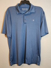 Ariat Tek Men's Blue Polo Shirt Short Sleeve Performance Golf Size Medium