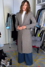 Cappotto lungo elegante quadri ZARA ecrù/giallo taglia XS NUOVO CON ETICHETTE 💕Stile trinny