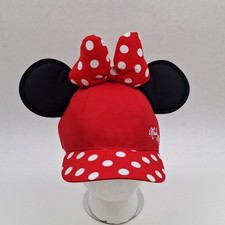 Disney Minnie Mouse Hat Cap Snap Back Youth Girls Red Polka Dot Ears Bow