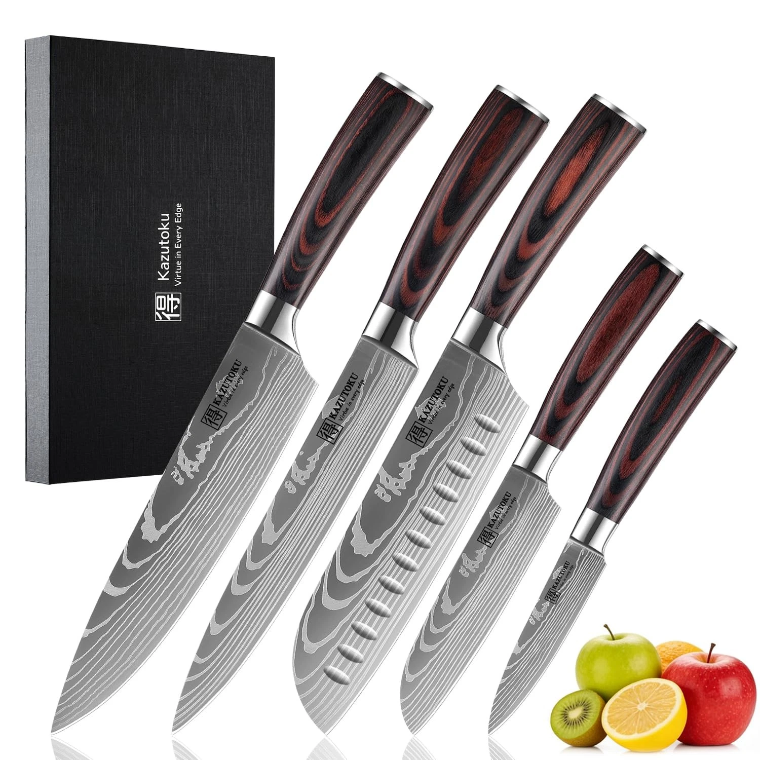 5 Piece Kitchen Set, High Carbon Stainless Steel Professional Chef Set with U...