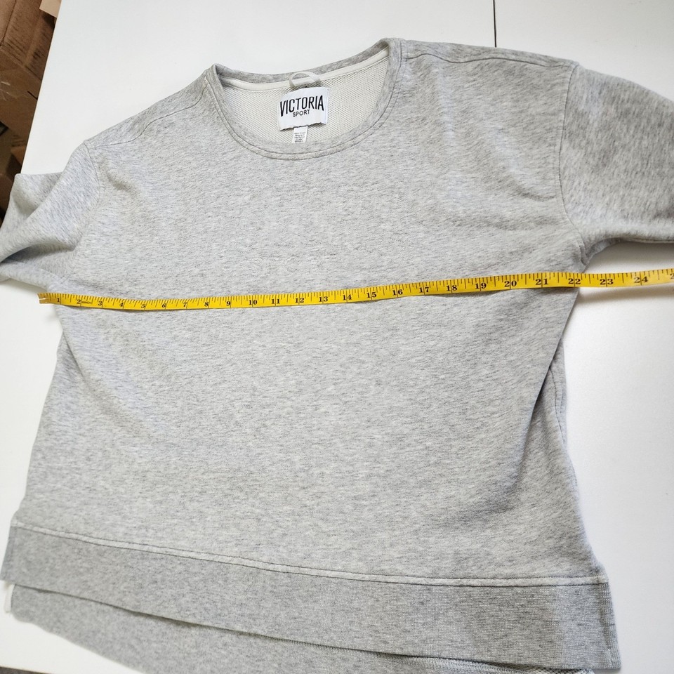 Victoria Sport Womens Gray Embossed Logo High Low Crewneck Sweatshirt ...
