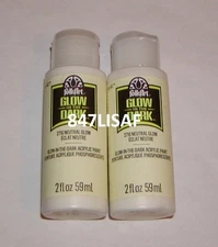 LOT**SET 2**FOLK ART**GLOW IN THE DARK**2716E*NEUTRAL*MATTE*FINISH*ACRYLIC*PAINT